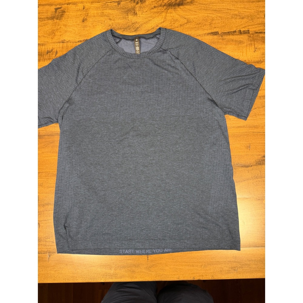 Lululemon Metal Vent Tech Short Sleeve Shirt XXL BLK Gray Training Tee Raglan